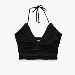 Black Halter Crop Top